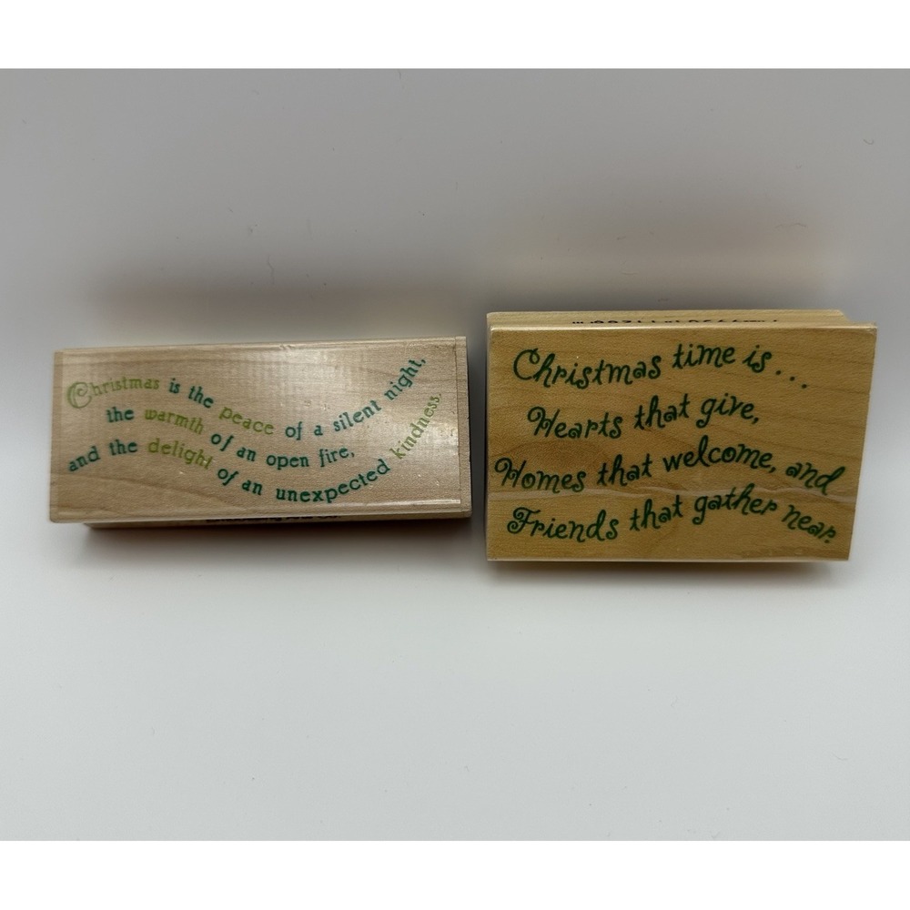 Embossing Arts Christmas Time 249E Christmas Is 1-F Wood Mount Rubber Stamp‎ Lot